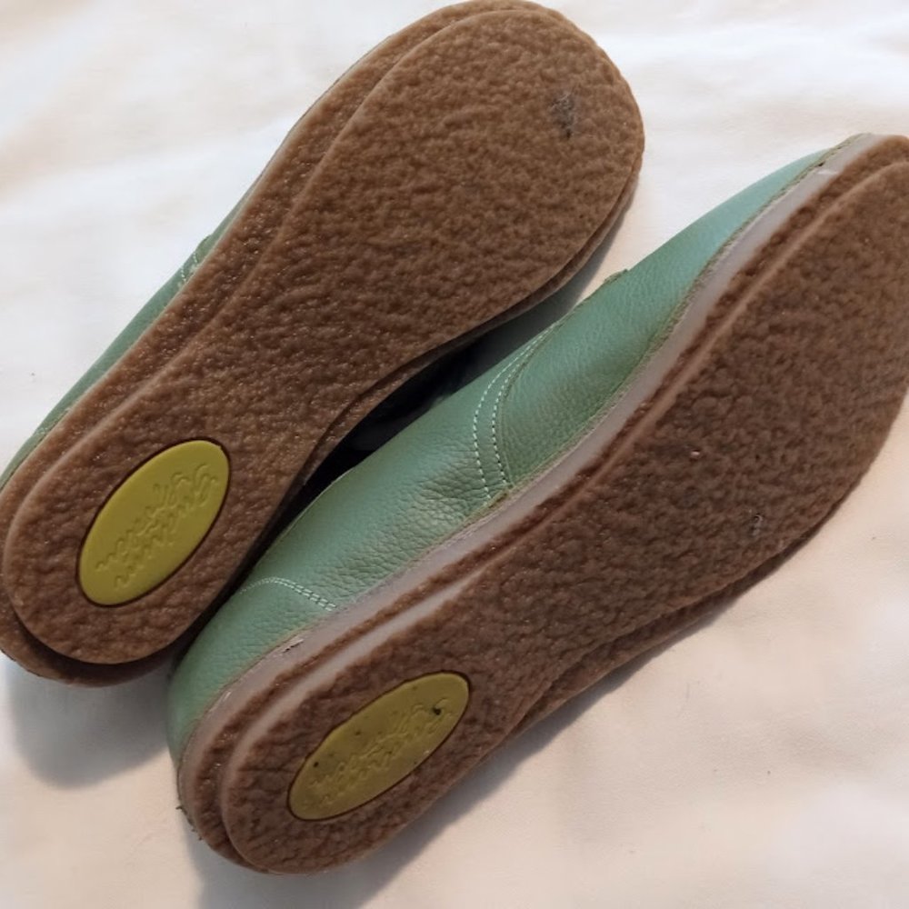 Green Unworn Gudrun Sjödén Leather Shoes Size 41 or Size 9 to 10 Wide - Picture 5 of 14